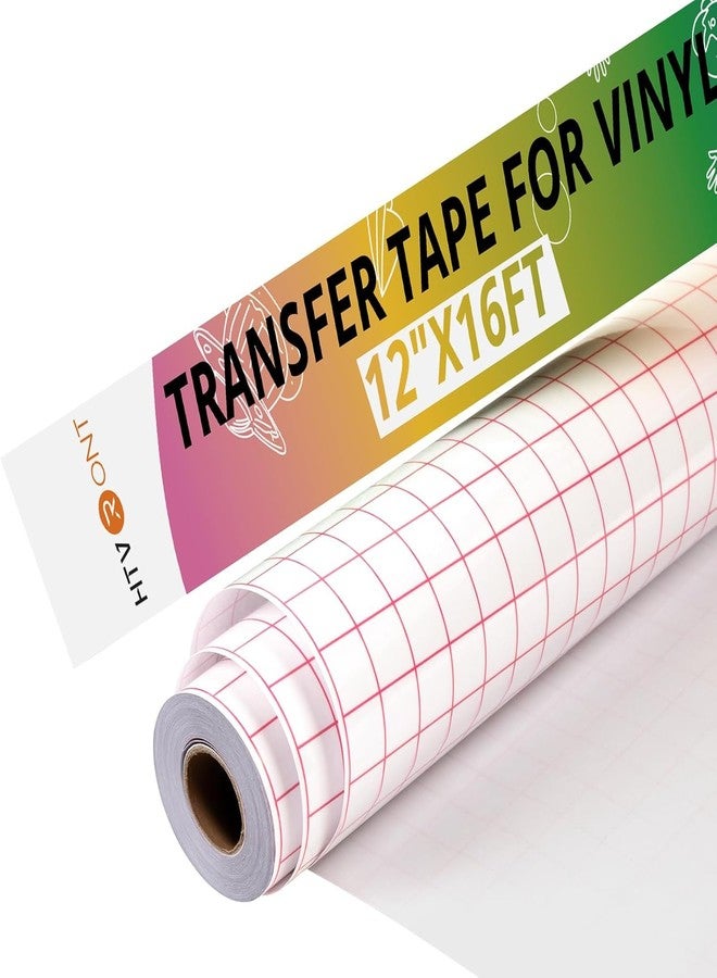 HTVRONT Transfer Tape for Vinyl -12" x 16 FT w/Red Alignment Grid Transfer Paper, Medium Tack Vinyl Transfer Tape for Signs Stickers Decals Walls Doors & Windows - Image 1