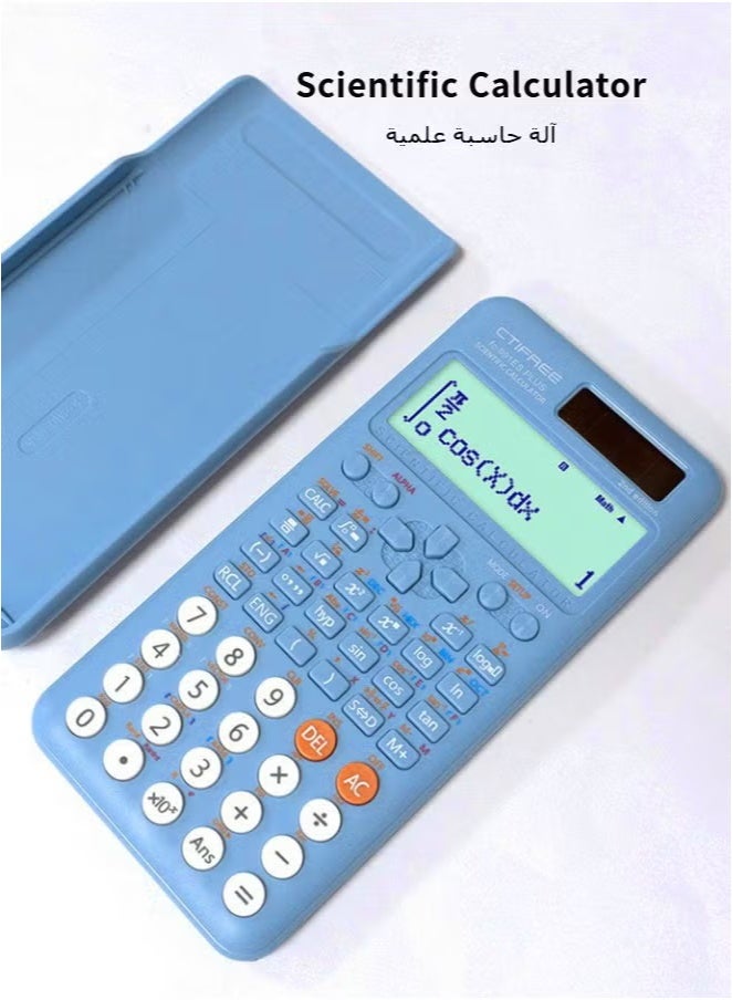 CTIFREE Scientific Calculator FX-991ES Plus 2nd Generation – 417 Functions, Dual Power (Solar/Battery), Natural Textbook Display – Ideal for Students, Schools & Colleges Blue - Image 1