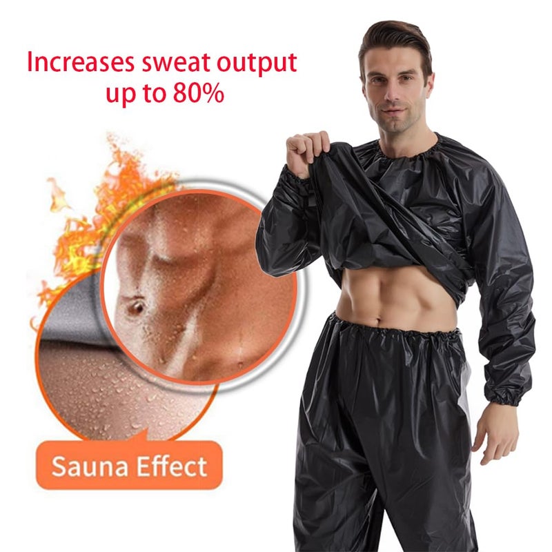 DawnBreak Sauna Sweat Suit for Women/Men Exercise Weight Loss Gym Fitness Workout Black - XXL - Image 2