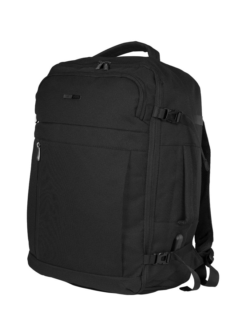 Parajohn 18.5 Inch Travel Backpack for Men & Women, 420D Polyester Laptop Backpack with Large Capacity, Durable Zippers, Padded Shoulder Straps and Multiple Compartments, Black