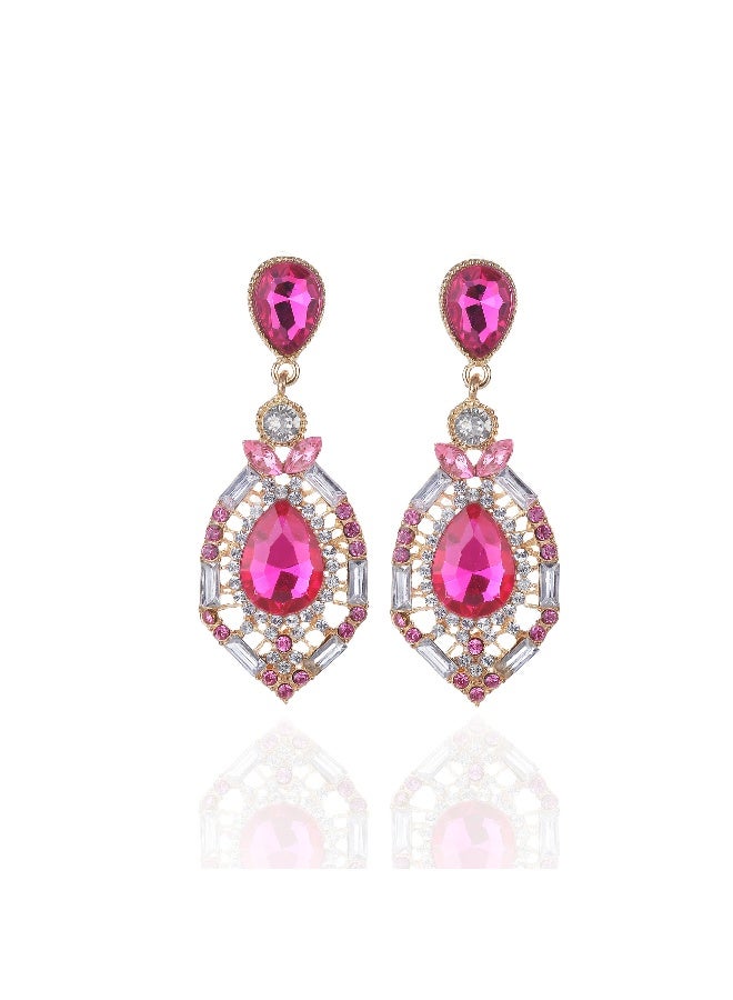 NIBEMINENT Fashionable Teardrop Gemstone Earrings
