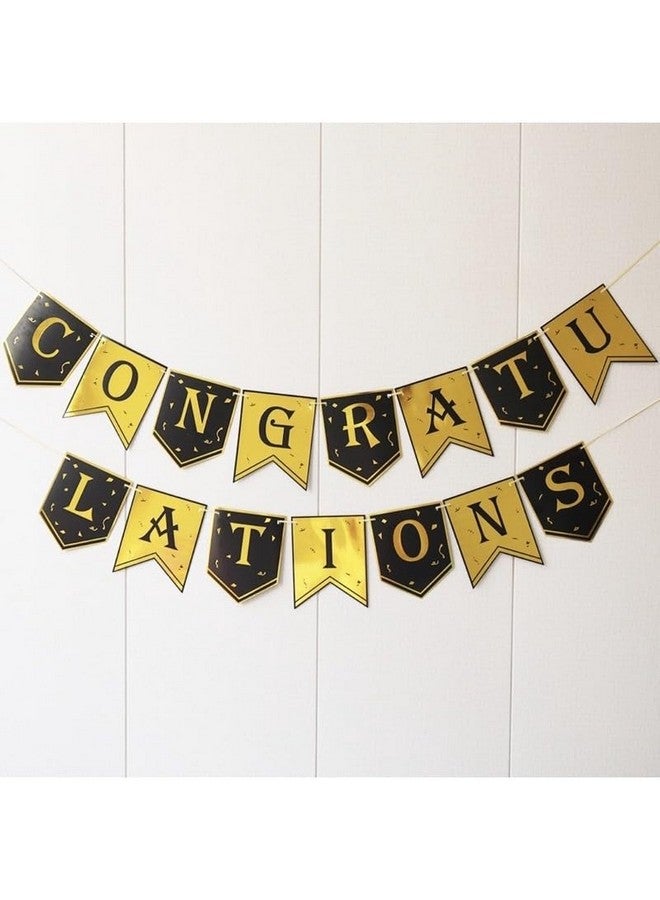 Atpata Funky Atpata Funky Congratulations Letter Banners Swallowtail On Card Stock (Golden Alphabets) for Life Events Like Graduation, Achievements, Etc.  - Image 1