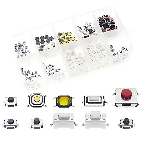 QTEATAK QTETAK 200 Pcs 10 Value Micro Momentary Tactile Push Button Switch Tact Assortment Kit - Image 1