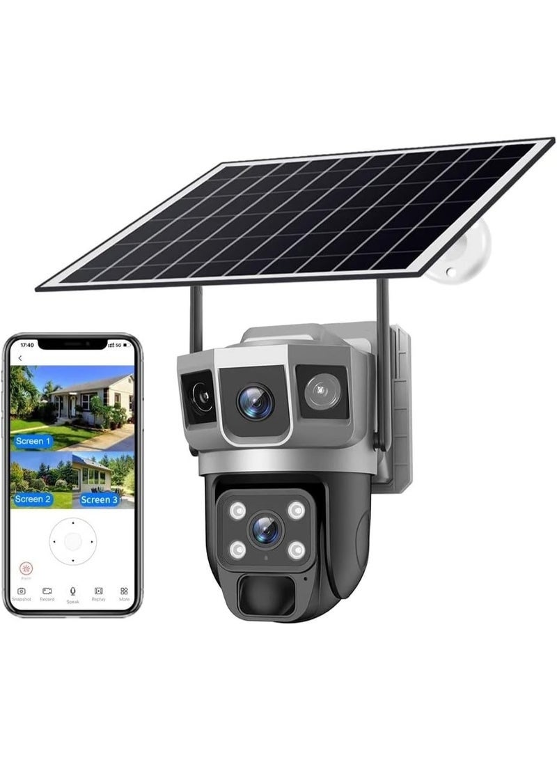 ELTRAZONE 6MP 3-Lens Solar Powered WiFi PTZ Camera with 360° Pan, Two-Way Audio, Motion Detection, AI Monitoring, Outdoor Security Camera with Solar Panel for Continuous Power - Image 5