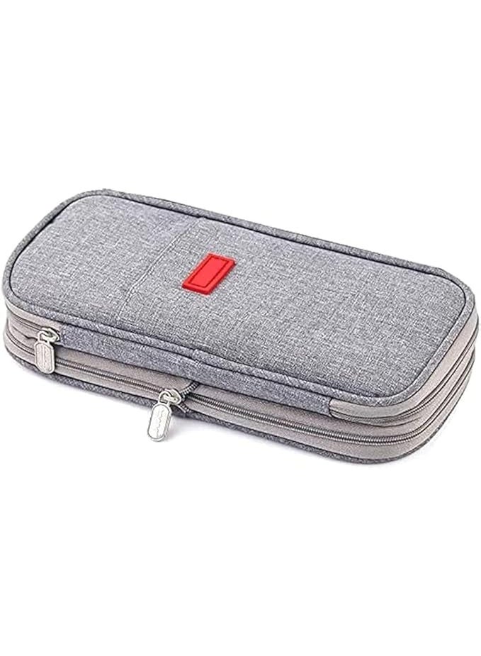 إيست هيل حقيبة أقلام كبيرة من إيست هيل، باللون الرمادي، منظم أدوات مكتبية ومدرسية متعدد الاستخدامات، مصنوعة من قماش أوكسفورد المقاوم للماء، مثالية للمدرسة والمكتب - Image 2