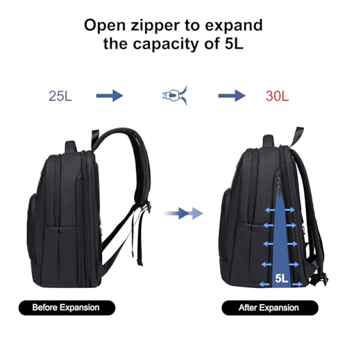 GOLDEN WOLF Office Travel Backpack for Men 30L Expandable Laptop Backpack for 15.6" Laptop Clothes Water-resistant Multi-Purpose Backpack for Weekend Trips Office College - Image 5