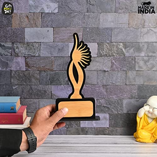 Gift Kya De GKD Momento Awards and Trophy for Winner, Beautiful Black and Bamboo Design with Wooden Cutwork, Easy Print and Sticker Paste Your Matter, eco Friendly Corporate Gifts(Size 9x5 Pack of 6) - Image 4
