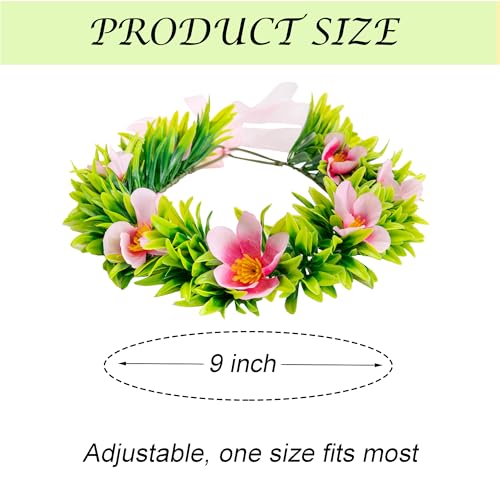 Eybila Princess Costume Accessories Hawaii Flowers Garland Headband Flower Hair Clips Necklace Halloween Party Favors - Image 2