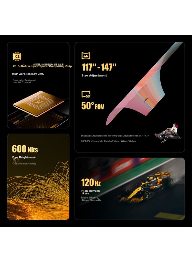 Xreal One Smart Ar Gl Native 3dof Hovering Self-developed Spatial Computing Chip 50°fov Directly Connect To Apple 16 Series Non-vr Gl Xrealone - Image 1