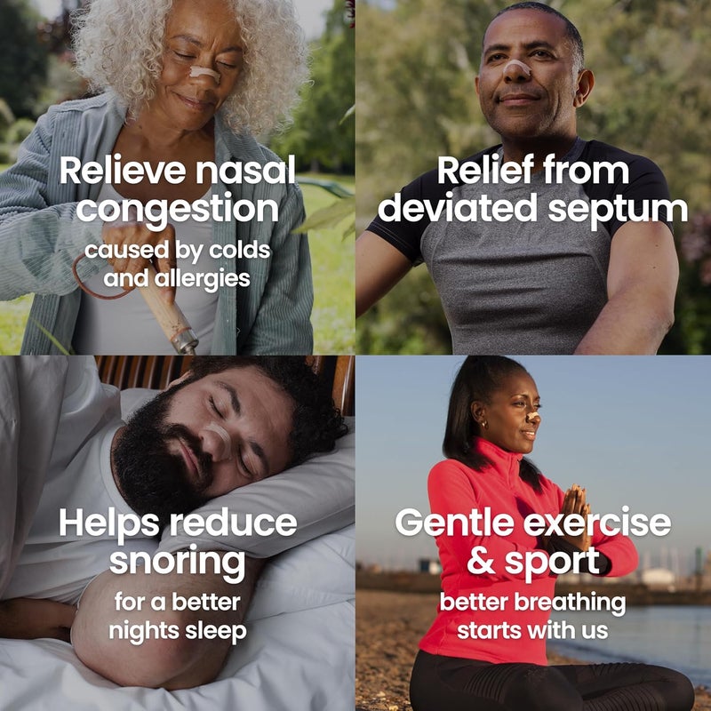 Breathe Right شرائط الأنف الأصلية تان بيج كبيرة 10 قطع لتخفيف الشخير واحتقان الأنف بدون أدوية - Image 3