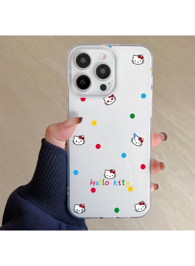 NIBEMINENT Dopamine Patterned Kt Cats Protective TPU Case Cover For iPhone 17 Pro Max, White