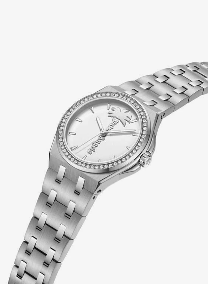 Palm Angels Lunaire Silver Dial Silver Stainless Steel Bracelet Analog Watch for Women, 34mm