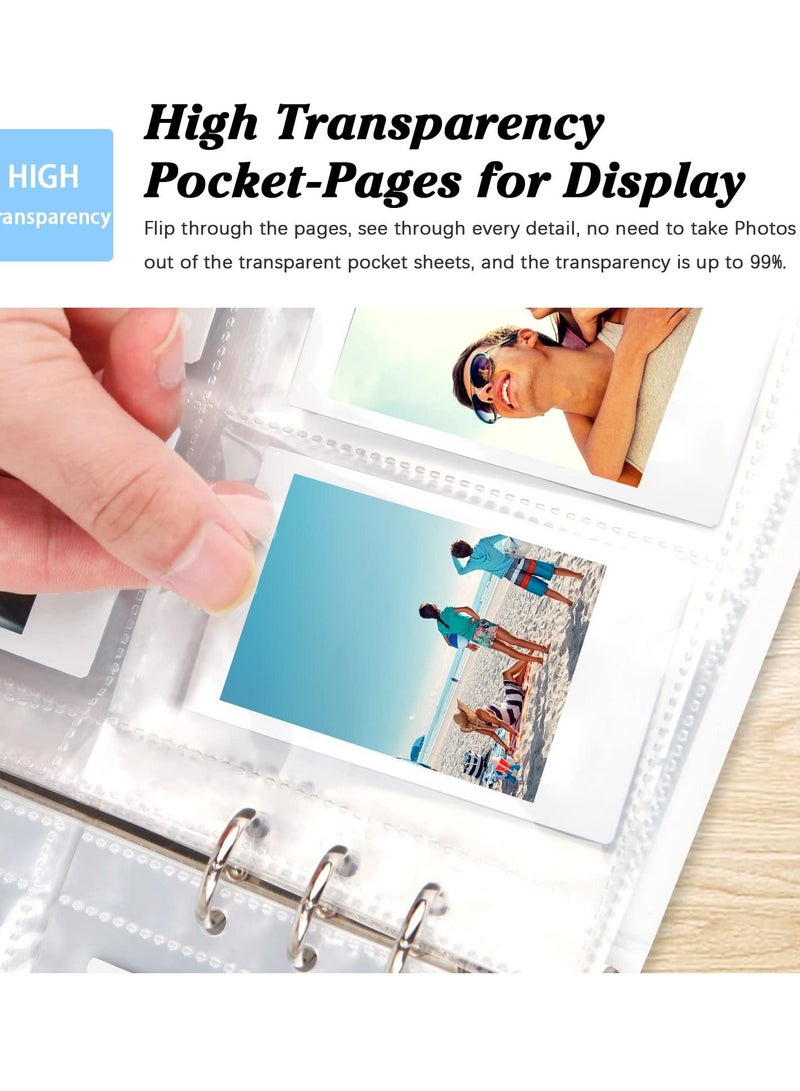 200 Pockets 3 Inch Mini Album for Fujifilm Instax Camera Loose Leaf Insert Album Love Daisy Hollow Photo Card Holder Book Business Card Holder Instax Mini Album Book (Purple)  - Image 2