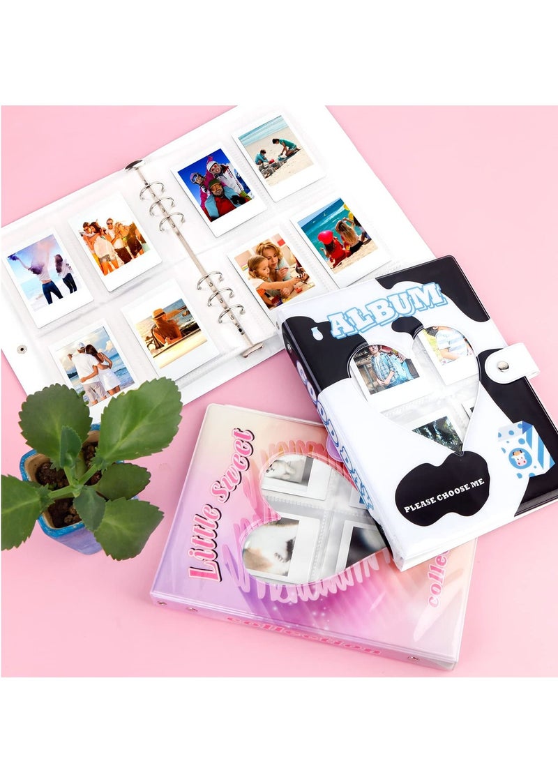 200 Pockets 3 Inch Mini Album for Fujifilm Instax Camera Loose Leaf Insert Album Love Daisy Hollow Photo Card Holder Book Business Card Holder Instax Mini Album Book (Purple)  - Image 5