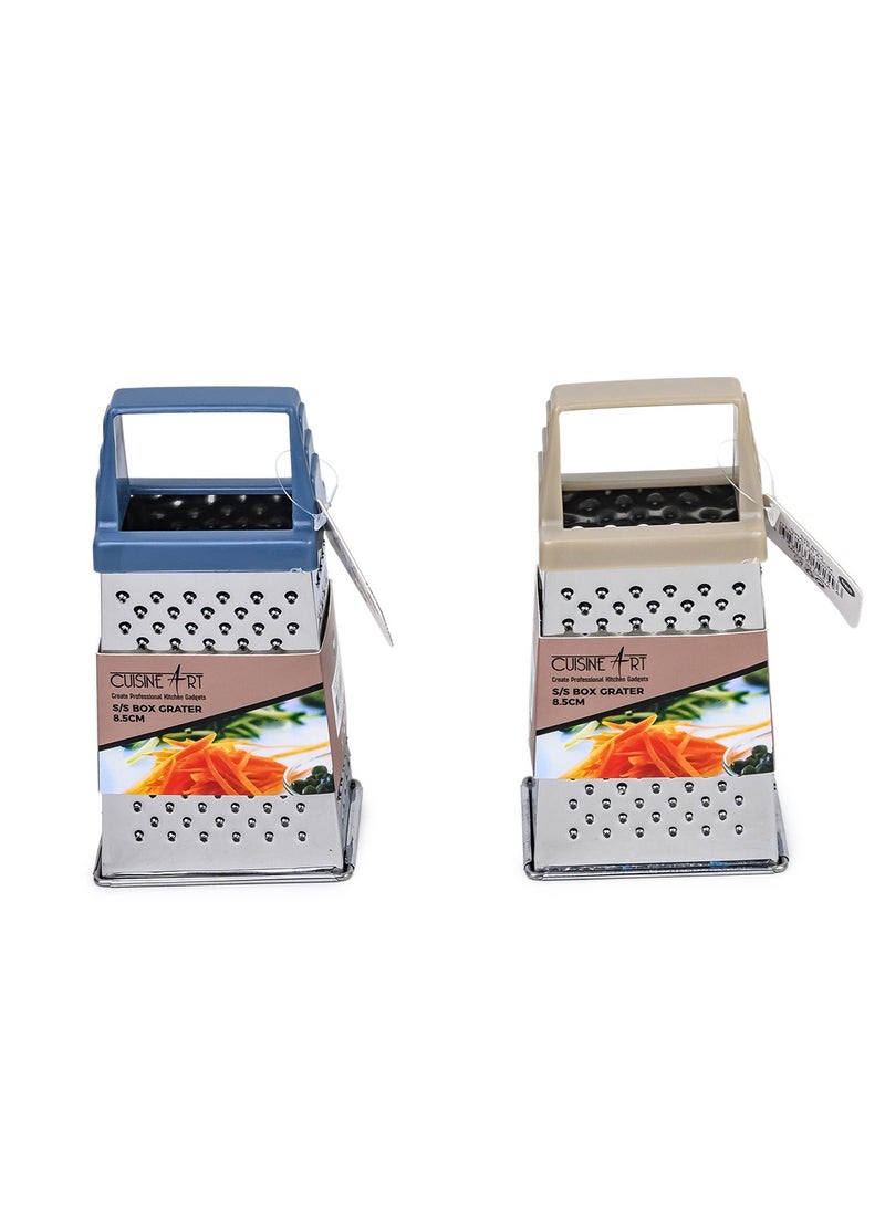 Cuisine Art 8.5cm Stainless Steel Box Grater, Assorted - 4-Sided Multipurpose, 1 Piece, Assorted - Image 1