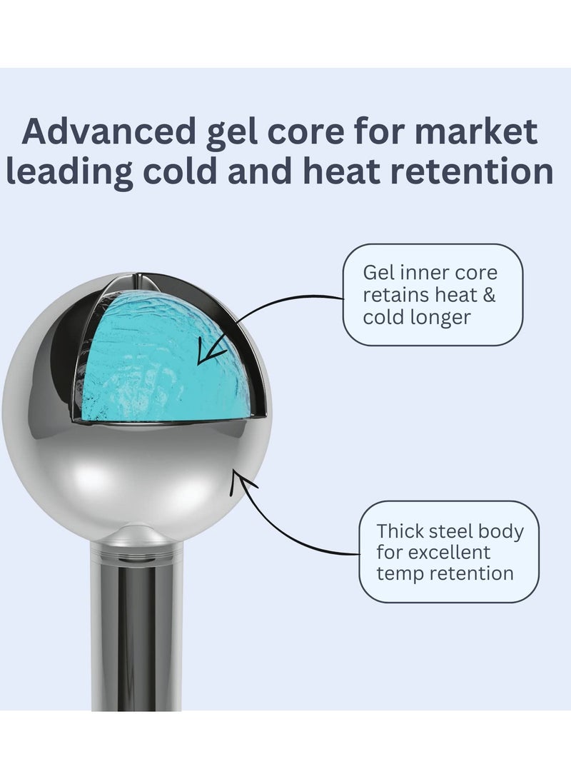 general Ice Roller for Face,Ice Globes for Facials by,360 Rotating Unbreakable Steel Ice Globes with Carry Case,Professional Esthetician Supplies,Ice Roller for Face and Eyes,Ideal Skincare Tool,White - Image 4