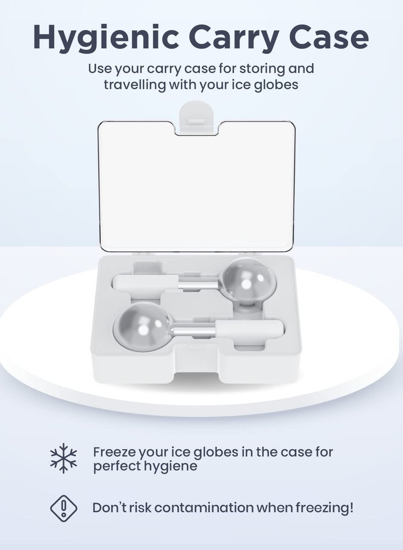 general Ice Roller for Face,Ice Globes for Facials by,360 Rotating Unbreakable Steel Ice Globes with Carry Case,Professional Esthetician Supplies,Ice Roller for Face and Eyes,Ideal Skincare Tool,White - Image 3