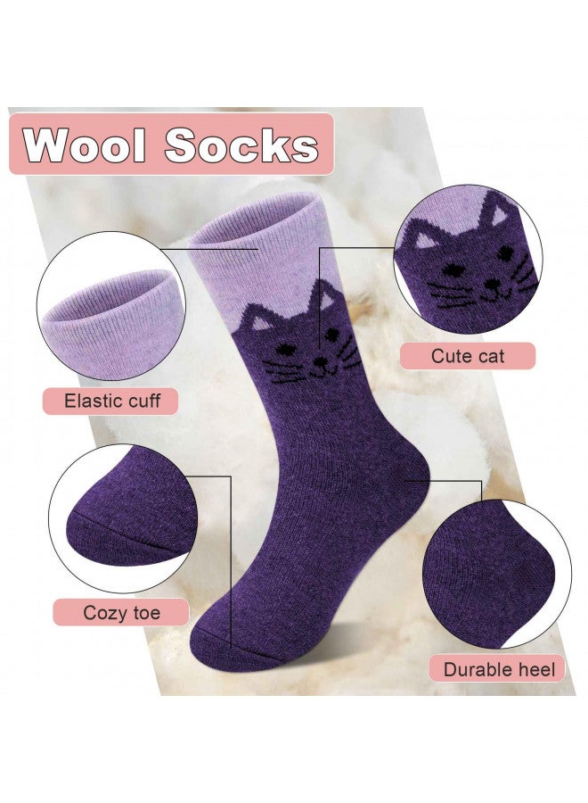 YSense 5 Pairs Womens Wool Socks Thick Knit Warm Winter Socks Cozy Comfy Socks Gifts for Women - Image 1