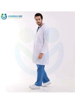 ACNORIA CARE Men's Long Medical Lab Coat For Doctors Nurses And Hospital Workers Comfortable And Elegant - From Acnoria Care - Size XL  - Image 4