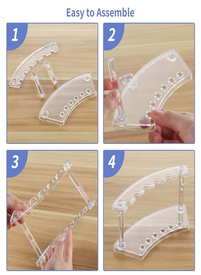 MOLIGOU 6 Pcs Pen Display Stand, 6 Slots Plastic Pen Holder, Clear Pen Display Rack for Craft Shows - Image 4