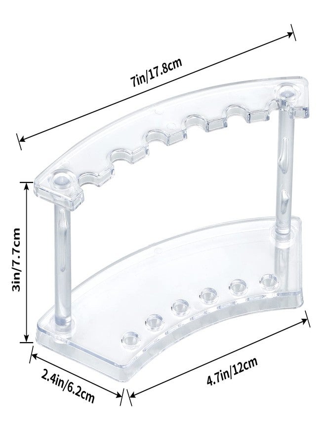 MOLIGOU 6 Pcs Pen Display Stand, 6 Slots Plastic Pen Holder, Clear Pen Display Rack for Craft Shows - Image 2