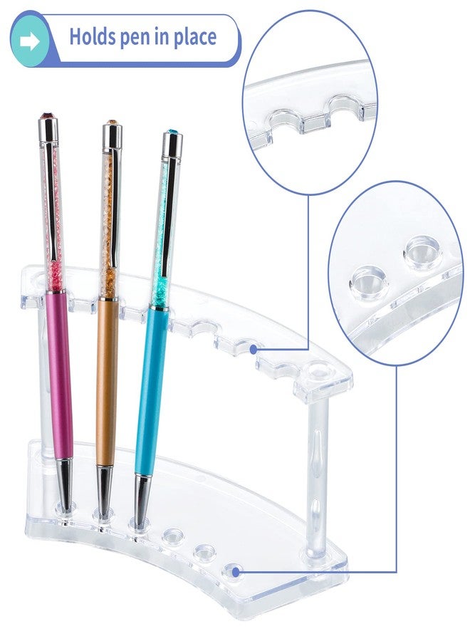 MOLIGOU 6 Pcs Pen Display Stand, 6 Slots Plastic Pen Holder, Clear Pen Display Rack for Craft Shows - Image 3
