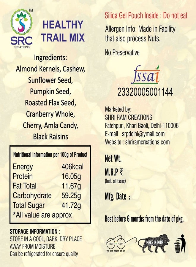 SRC CREATIONS Healthy Trail Mix | Nuts, Seeds & Berries Mixture | Super Food | Breakfast Food (250g) - Image 2