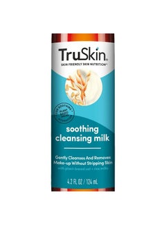 TruSkin Naturals Truskin Soothing Cleansing Milk For Face Gentle Facial Cleanser For Sensitive Skin With Plantbased Rice & Oat Milk Plus Hyaluronic Acid Gently Removes Makeup Without Stripping Skin 4.2 Fl Oz  - Image 1