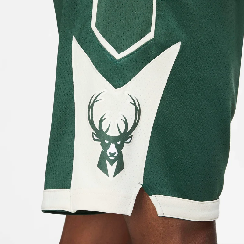Nike Green NBA Milwaukee Bucks Road Swingman Shorts for Men | Best Price UAE