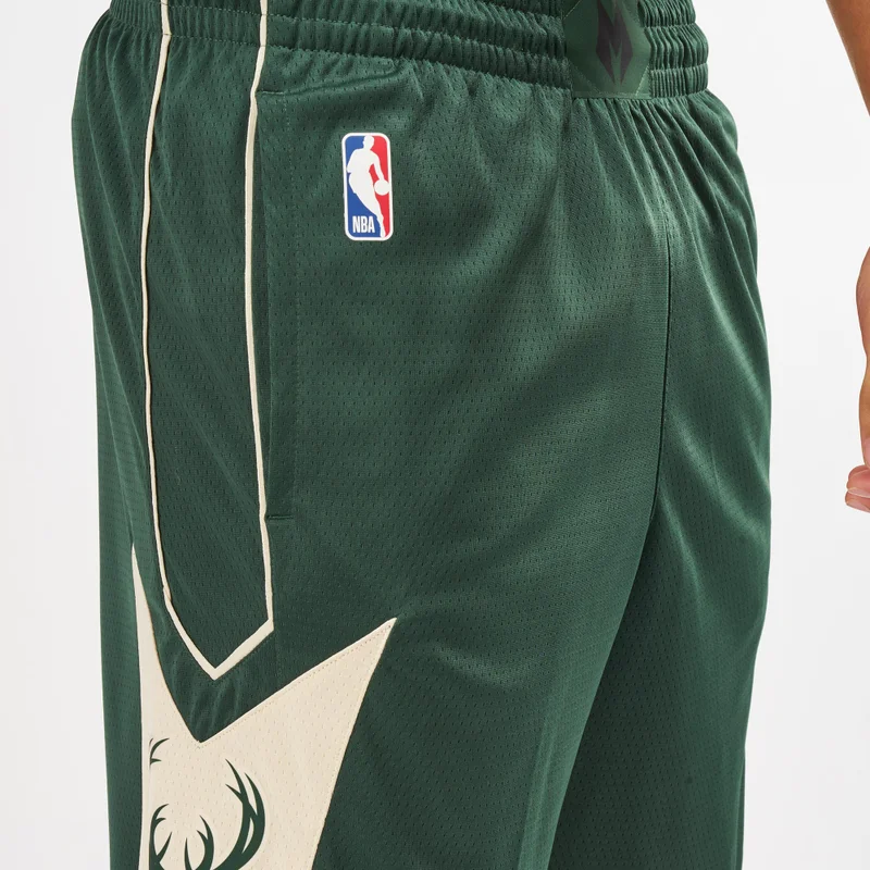 Nike Green NBA Milwaukee Bucks Road Swingman Shorts for Men | Best Price UAE