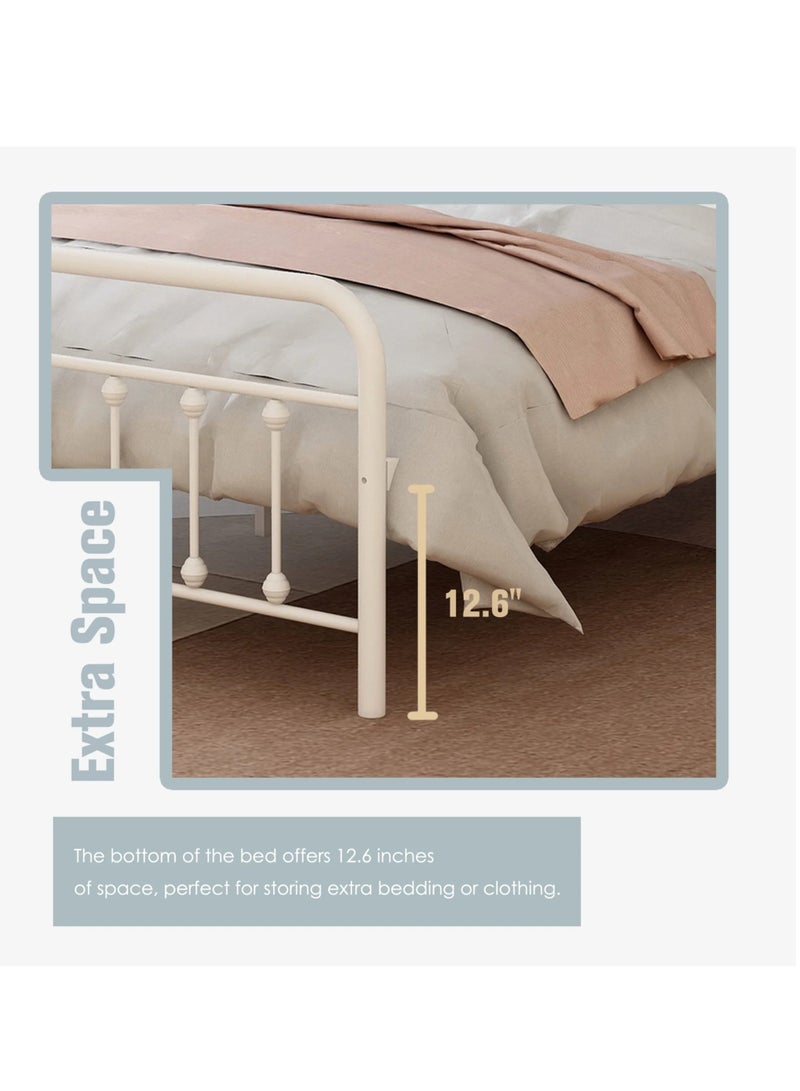 NZONE STORE Durable metal bed simple design with a luxurious touch white color || 200 cm * 200 cm  - Image 4