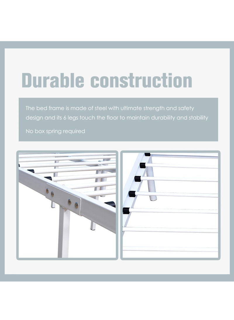 NZONE STORE Durable metal bed simple design with a luxurious touch white color || 200 cm * 200 cm  - Image 5