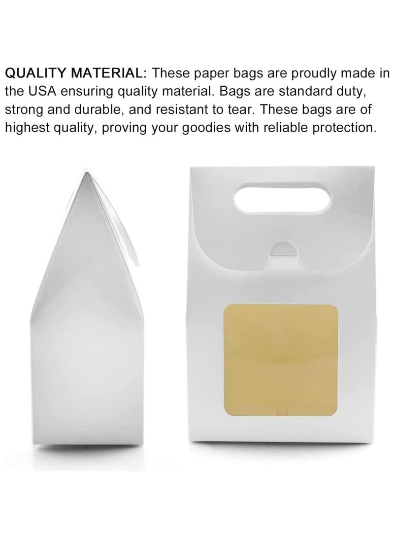 general Bread Bags, Kraft Bags Cookie Coffee Bags Gift Wrap Paper Holiday Party Bread Cookies Candy Desserts Chocolate Sandwiches Lunch Bags, 25 Pieces, White with Window Style Bags - Image 2