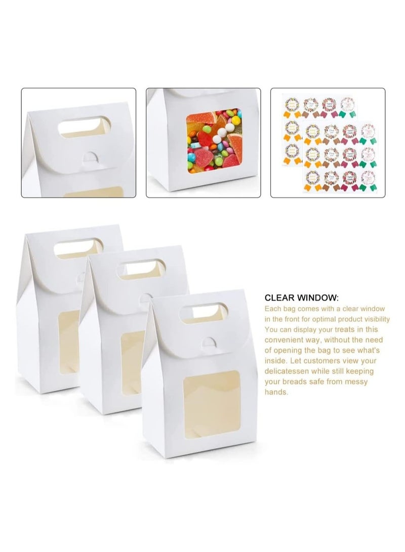 general Bread Bags, Kraft Bags Cookie Coffee Bags Gift Wrap Paper Holiday Party Bread Cookies Candy Desserts Chocolate Sandwiches Lunch Bags, 25 Pieces, White with Window Style Bags - Image 3