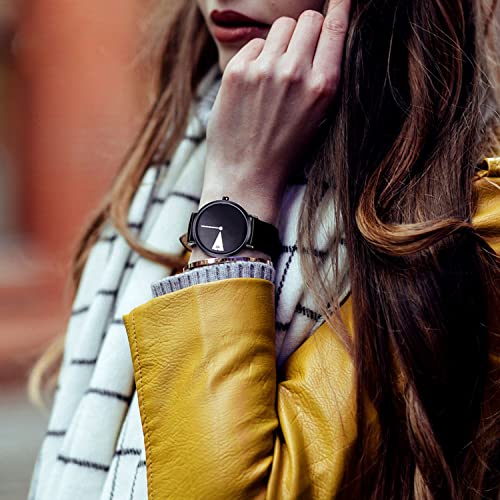 SHENGKE Creative Watch Ultra-Thin Strap Casual Fashion Quartz Minimalist Watch Black - Image 3