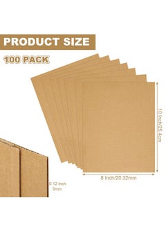 WOPPLXY 100 Pcs 8 X 10 Inch Corrugated Cardboard Sheets, 1/8" Thick Flat Corrugated Cardboard Flat Cardboard Pads, Filler Insert Sheet Pads For Crafts, Packing, Shipping, Mailing, Diy Art Projects  - Image 2
