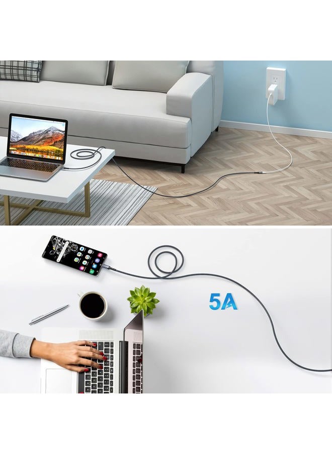 Besgoods كابل تمديد USB C، 3 أقدام USB C ذكر إلى أنثى موسع USB 3.2 شحن سريع 100 واط نقل بيانات 10 جيجابت في الثانية متوافق مع iPhone 16 15 USB C Hub TB3 iPad MacBook Dell-2Pack، أسود - Image 5