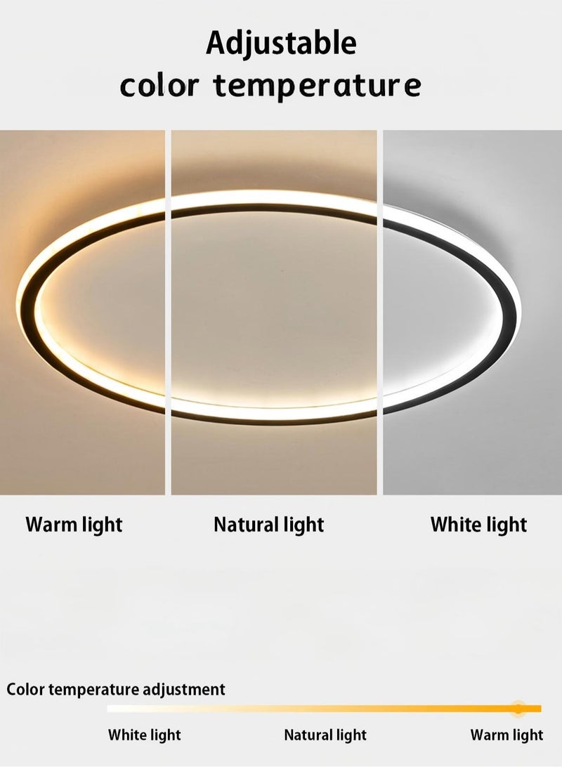 LOOPITYS Minimalist bedroom LED ceiling light (diameter 50cm, three color temperature 3000K-6000K) circular ultra-thin LED ceiling light, suitable for rooms, living rooms, and dining rooms - Image 4