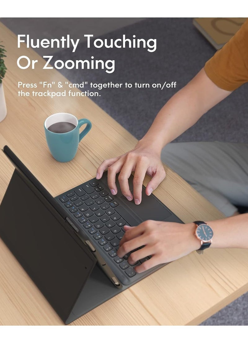 ELTRAZONE iPad Keyboard 9th Generation, Keyboard for iPad 8th Generation/7th Gen 10.2 Inch, Smart Trackpad, Wireless with Pencil Holder, Flip Stand Keyboard Case for iPad 9th/8th/7th Gen 10.2” Duty - Image 3