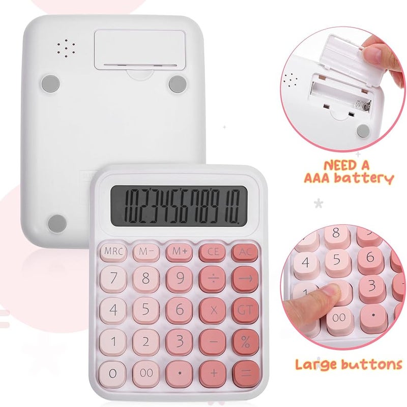 Pink Large Display Desk Calculator with Big Buttons Slip Resistant Base for Office School Home - Image 5