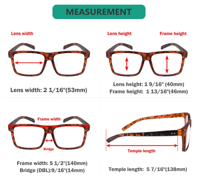 Eyekepper Oversized Reading Glasses Square Large Frame Readers for Men and Women - Tortoise +1.50 - Image 3