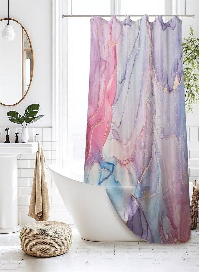 Renaiss Purples Pink Marble Shower Curtain Abstract Modern Pastel Watercolor Ink Art Luxury Hotel Bathroom Decorative Shower Curtain Waterproof Fabric Shower Curtains for Bathroom 72" W x 72" L - Image 2
