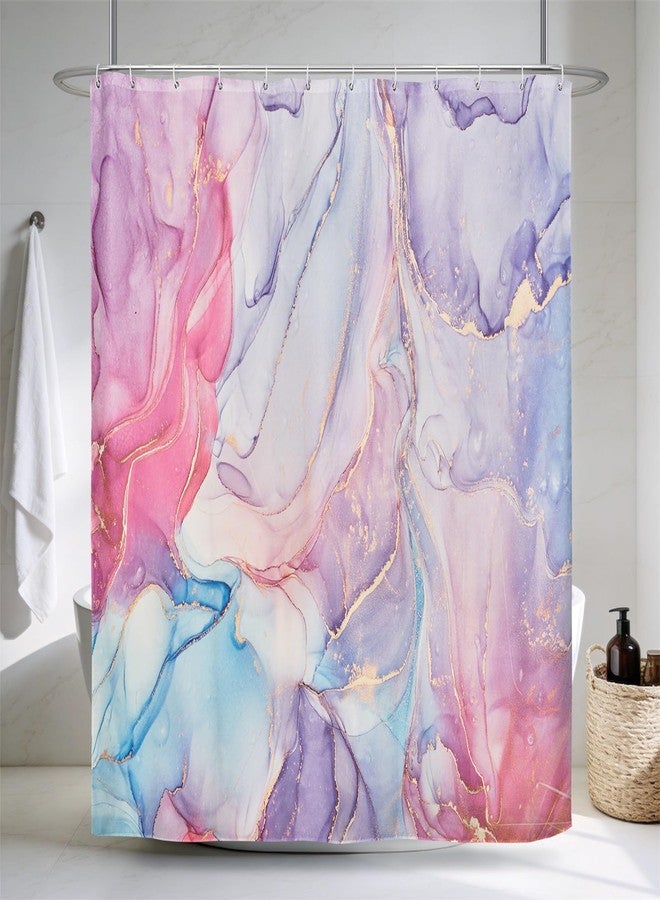 Renaiss Purples Pink Marble Shower Curtain Abstract Modern Pastel Watercolor Ink Art Luxury Hotel Bathroom Decorative Shower Curtain Waterproof Fabric Shower Curtains for Bathroom 72" W x 72" L - Image 1