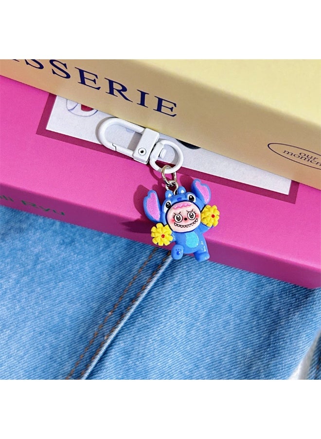 LABUBU Labubu Keychain Cute Cartoon Doll Girlish Cartoon Pendant Student Accessory 