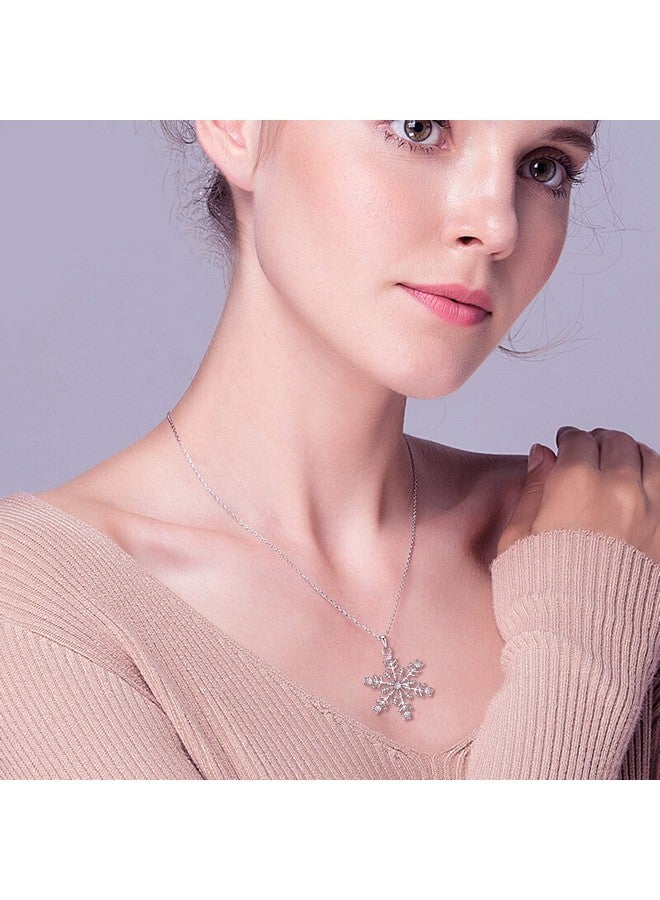 EVER FAITH Austrain Crystal Daily Winter Snowflake Flower Necklace Chain For Women - Image 2