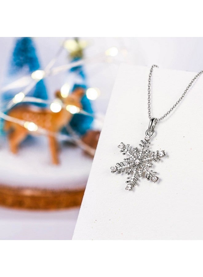 EVER FAITH Austrain Crystal Daily Winter Snowflake Flower Necklace Chain For Women - Image 4