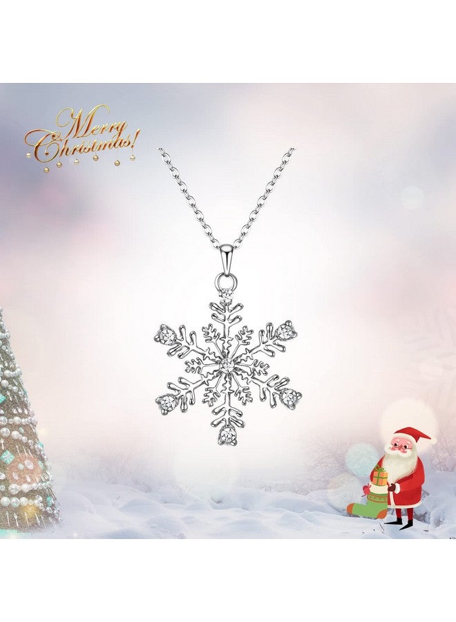 EVER FAITH Austrain Crystal Daily Winter Snowflake Flower Necklace Chain For Women - Image 3