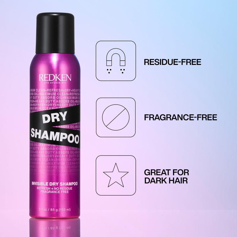 Redken Invisible Dry Shampoo For All Hair Types - Lightweight & Residue-Free, Fragrance-Free - Image 2