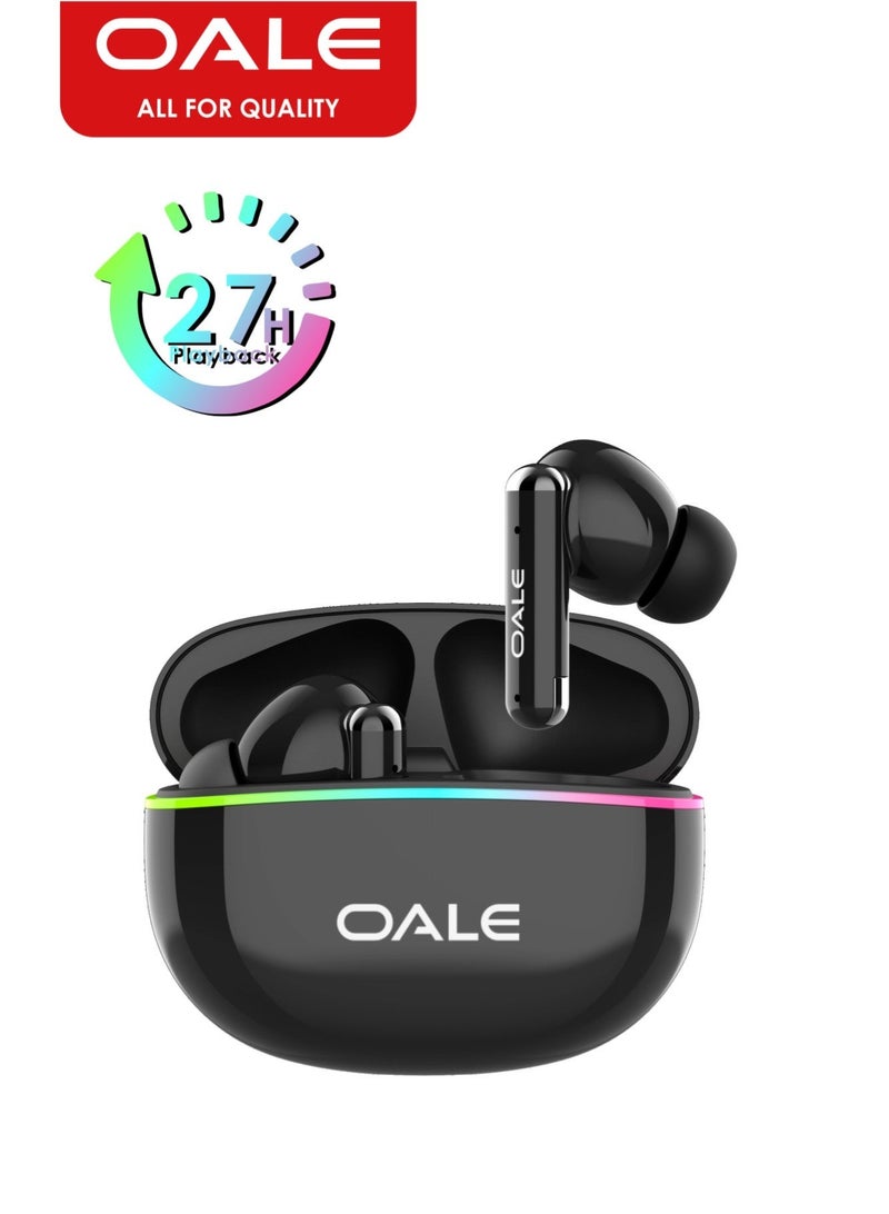 OALE iFree 18 True Wireless Earbuds, 13mm Drivers with Deep Bass, Bluetooth 6.0, Long Playtime, Clear Calls, Siri Support, Type‑C Charging | Built‑In LED Light - Image 3