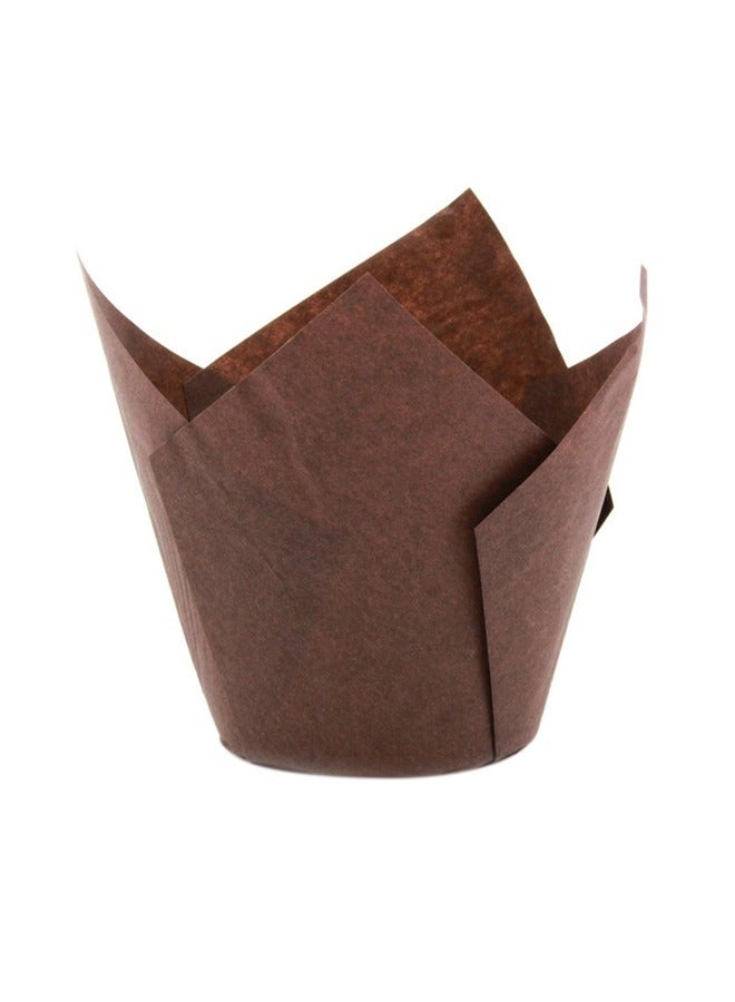 طقم قوالب ورقية للزبدة من 50 قطعة بني - Image 1